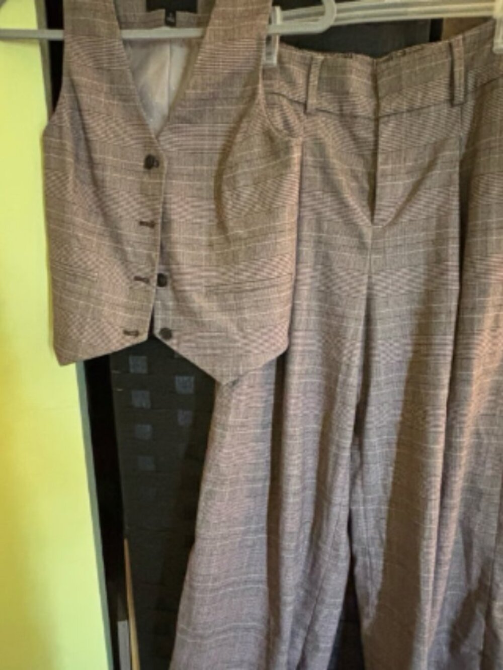 Banana Republic PantsPlaid Vest and Wide-Leg Pants Matching 2-Piece Suit Set XS